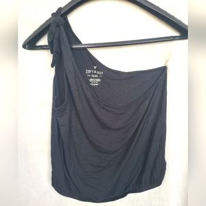 One Shoulder American Eagle Black Top